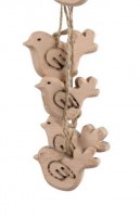 PTMD Dekohnger 'Vogel' aus Holz rosa 8er-Set