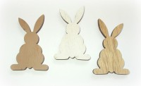 Streudeko 'Hasen' aus Holz 24er-Set