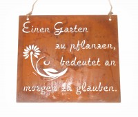 Schild 'Garten' Metall rost 35 cm