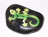 Gecko aus Metall auf Stein 5 cm