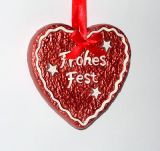 Herz 'Frohes Fest' aus Keramik 13 cm