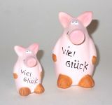 Schweinchen 'Viel Glck' aus Keramik 2er-Set