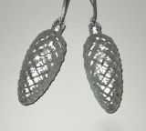 Dekohnger 'Zapfen' aus Glas silber 6er-Set