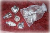 Christbaumschmuck aus Glas silber gefrostet 10er-Set