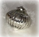 PTMD Christbaumschmuck 'Zwiebel' aus Glas antiksilber 7 cm