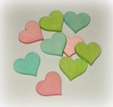 Streudeko 'Herz' aus Holz pastell 72er-Set