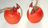 Dekohnger 'Wichtel auf Apfel' aus Polyresin 2er-Set