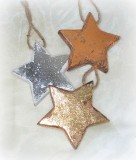 Dekohnger 'Stern' aus Holz 8 cm 3er-Set