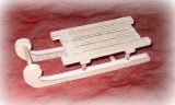 Schlitten aus Holz weiss 26 cm