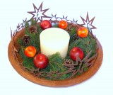Adventsschale Adventskranz aus Metall rost 50 cm