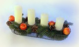 Drahtschale mit Kerzenhaltern 52 cm