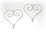 Wandhaken 'Herz' aus Metall wei 2er-Set