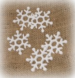 Schneeflocke aus Holz 5 cm 9er-Set