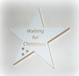 Wanddekoration Stern 'Waiting' aus Holz 25 cm