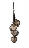 PTMD Christbaumschmuck 'Herz' aus Glas bronze 6er-Set