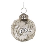 PTMD Christbaumkugel 'Raute' aus Glas silber 8 cm