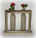 PTMD Vasen in Holzrahmen weiss 28 cm