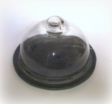 PTMD Tortenplatte aus Speckstein mit Glashaube 28 cm