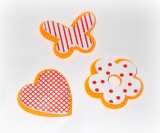 Streudeko 'Herz/Blte/Schmetterling' orange 24er-Set