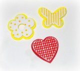 Streudeko 'Herz/Blte/Schmetterling' gelb/rot 24er-Set