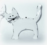 Tischkartenhalter 'Katze' weiß 11 cm