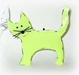 Tischkartenhalter 'Katze' grün 11 cm