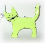 Tischkartenhalter 'Katze' grn 11 cm