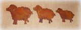 Schaf aus Metall mit Rostfinish 3er-Set