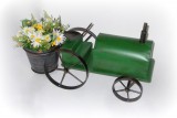 Blumentopfhalter 'Traktor' aus Metall grün 44 cm