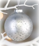 Christbaumkugel aus Glas silber 6 cm 2er-Set