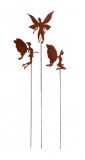 Gartenstab 'Elfe' aus Metall mit Rostfinish 60 cm 3er-Set
