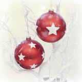 Christbaumkugel 'Stars' aus Glas 8 cm 2er-Set