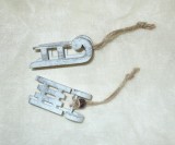 Dekohnger 'Schlitten' aus Holz 2er-Set