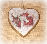 PTMD Dekohnger 'Herz Santa' aus Holz 10 cm