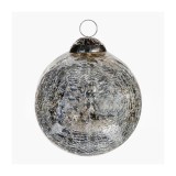 PTMD Christbaumkugel 'Antique silver' aus Glas 10 cm
