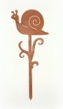 Dekostecker 'Schnecke' aus Metall mit Rostfinish 30 cm