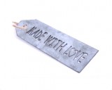 Schild 'Made with love' aus Zink 6er-Set