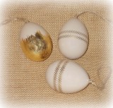 Dekohnger 'Ei' aus Kunststoff creme/gold 6er-Set