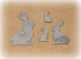 PTMD Streudeko 'Hase aus Holz grau 17er-Set