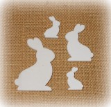 PTMD Streudeko 'Hase aus Holz wei 18er-Set