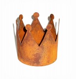 Krone aus Metall mit Rostfinish 10 cm
