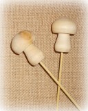 Dekostecker 'Pilz' aus Holz 6er-Set