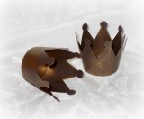Deko-Krone aus Metall gold 7 cm 2er-Set