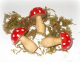 Streudeko 'Fliegenpilz' aus Holz 4,5 cm 12er-Set