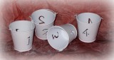 Windlicht 'Advent' aus Metall weiss 4er-Set