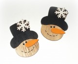 Streudeko 'Schneemannkopf' aus Holz 4er-Set