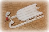 Schlitten aus Holz weiss 15 cm