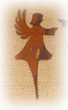 Dekostecker 'Engel' aus Metall mit Rostfinish 9 cm