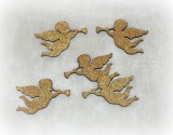 Streudeko 'Engel' aus Holz gold 18er-Set