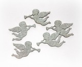 Streudeko 'Engel' aus Holz silber 18er-Set